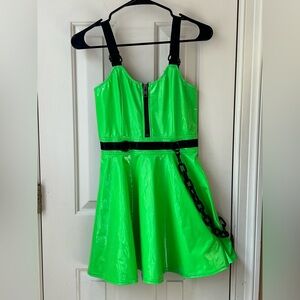 Current Mood Neon Green Mini Dress